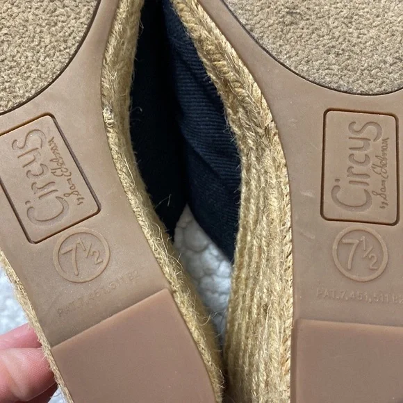 Circus Sam Edelman Black Espadrille Wedge Sandals Size 7.5 - Picture 5 of 13